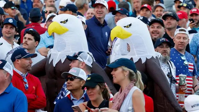 Fans ion costume at Bethpage during the Ryder Cup 2025