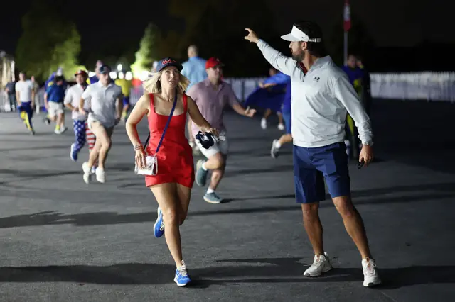 Ryder Cup fans run when the gates open