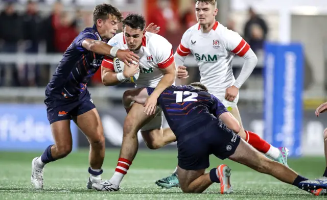 James Hume carries the ball against Edinburgh