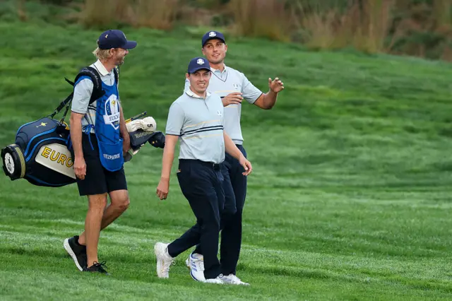 Matt Fitzpatrick and Ludvig Aberg at the 2025 Ryder Cup