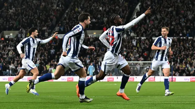 West Brom celebrate scoring