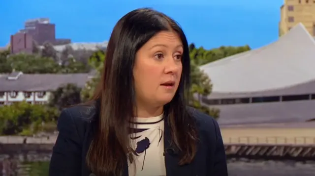 Lisa Nandy speaking on the BBC Breakfast sofa