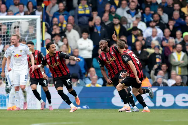 AFC Bournemouth's Antoine Semenyo celebrates scoring their first goal