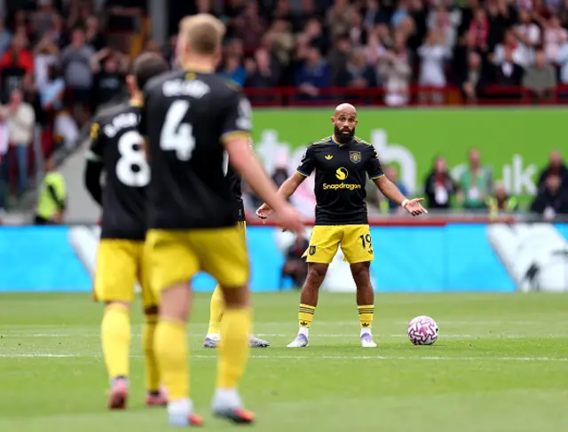 Bryan Mbeumo of Manchester United reacts