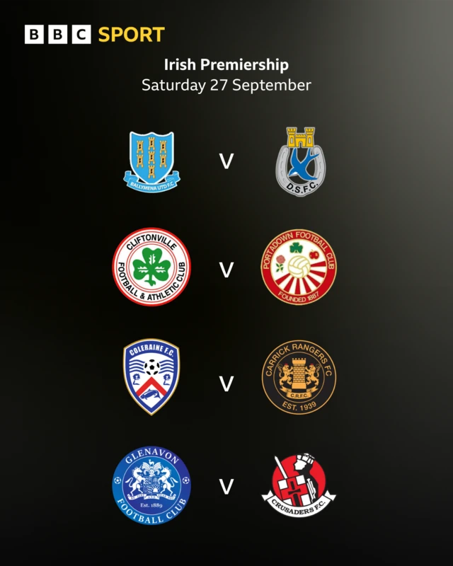 Irish Premiership Fixtures