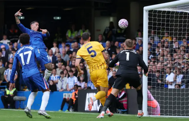 Chelsea's Enzo Fernandez scores their first goal