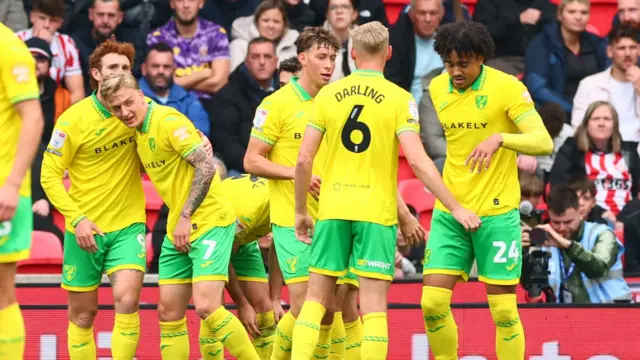 Jovon Makama of Norwich City celebrates