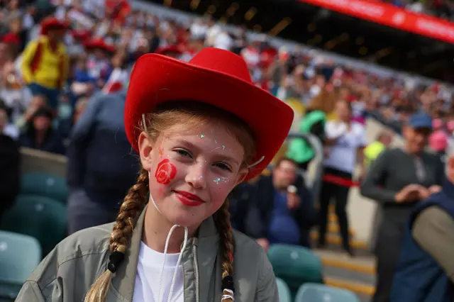 An England fan poses