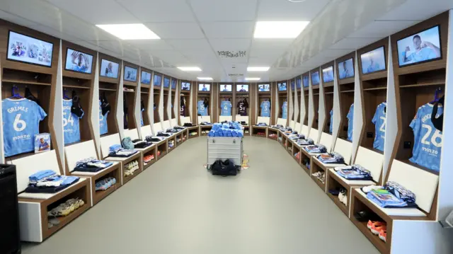 The Coventry dressing room ahead of kick off