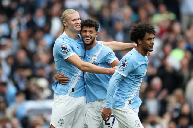 Manchester City's Erling Haaland celebrates