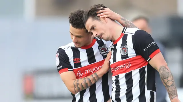 Jamie Walker celebrates scoring for Grimsby against Cheltenham