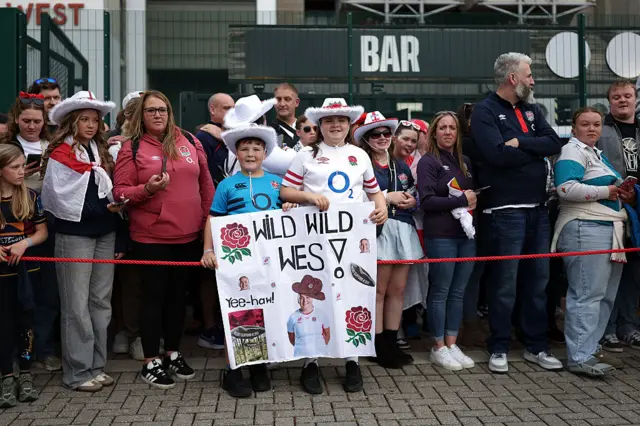 An England fan poses