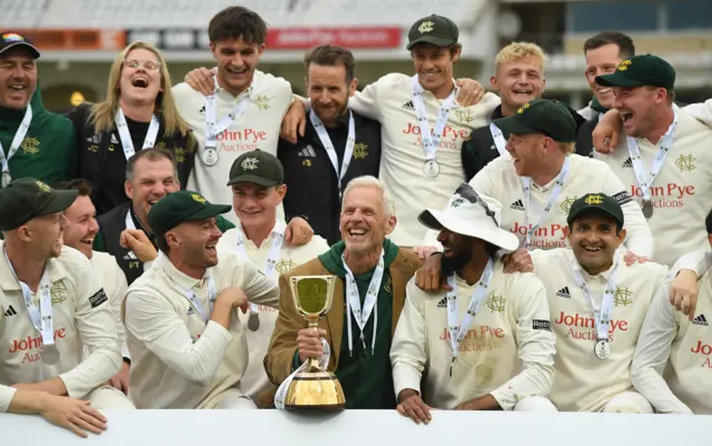 Notts lift the Division One trophy