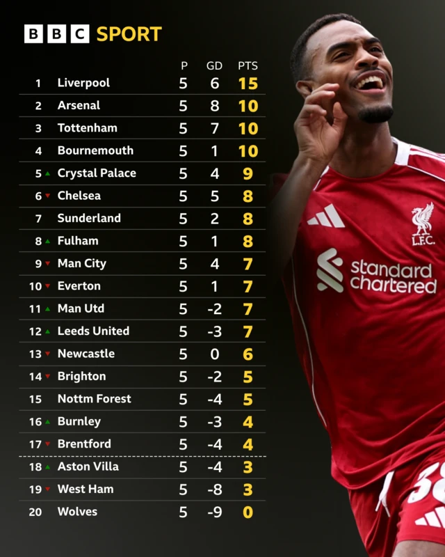 The Premier League table