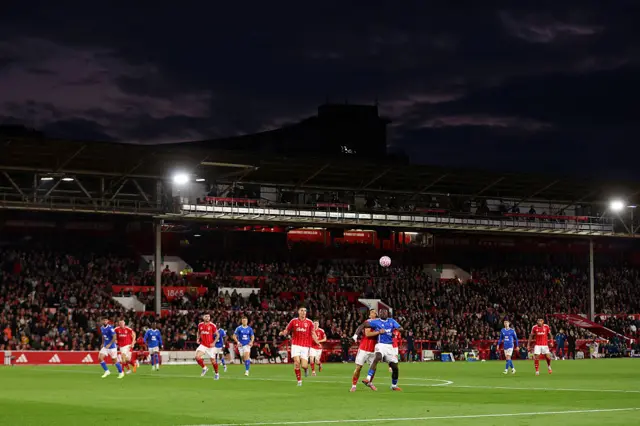 Brian Brobbey of Sunderland is challenged by Morgan Gibbs-White of Nottingham Fores