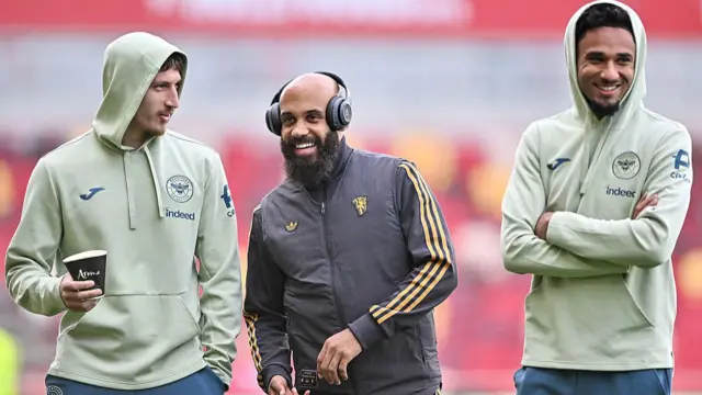 Vitaly Janelt, Bryan Mbeumo and Kevin Schade