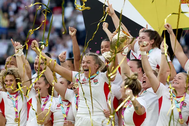England lift the World Cup trophy