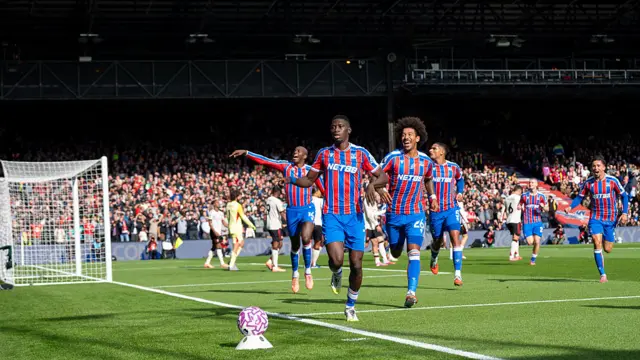 Ismaila Sarr of Crystal Palace celebrates after scoring goal during the Premier League match between Crystal Palace and Liverpool at Selhurst Park on September 27, 2025 in London, United Kingdom.