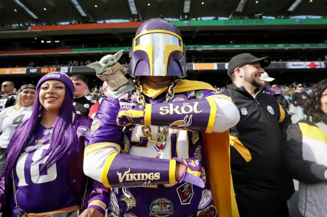 A Minnesota Vikings fan before the game