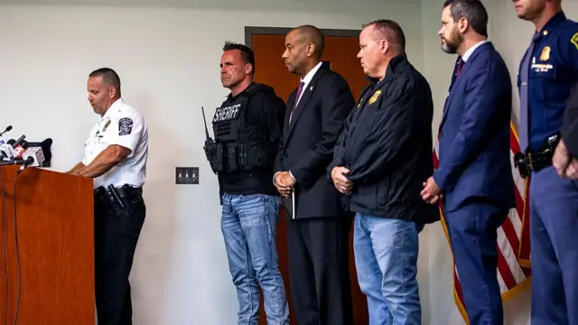 Chief of Police William Renye speaks to reporters during a press conference