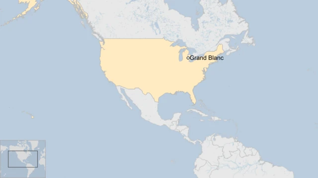 Map showing the location of Grand Blanc Township