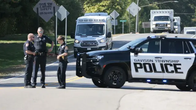 Police at the scene in Michigan