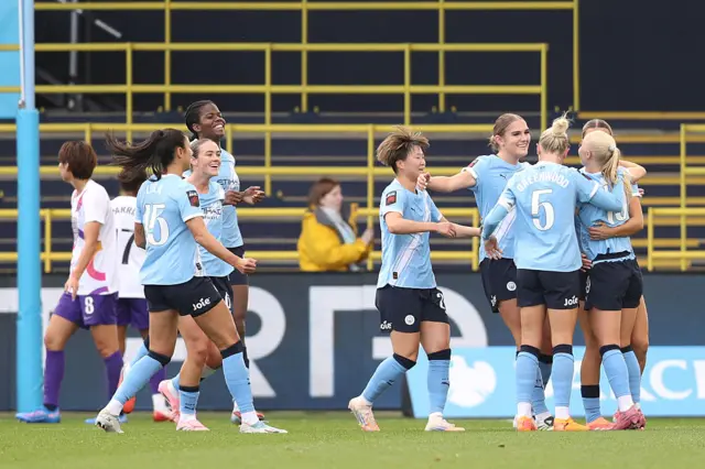 Laura Blindkilde Brown of Manchester City celebrates