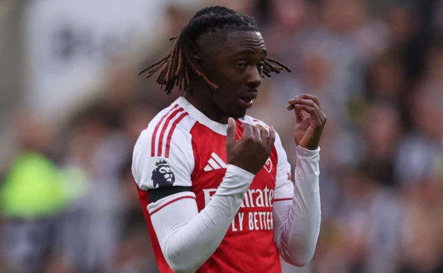 Arsenal's Eberechi Eze reacts