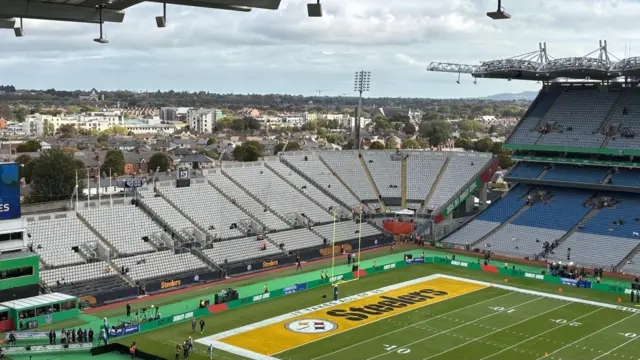 Hill 16 in Croke Park ahead of the Steelers - Vikings NFL game