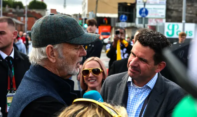Actor and comedian Bill Murray speaks to the media outside Croke park