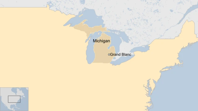Map showing the location of Grand Blanc Township