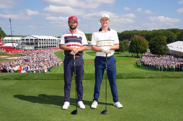 Cameron Young and Justin Rose