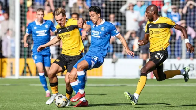 Livingston and Rangers players