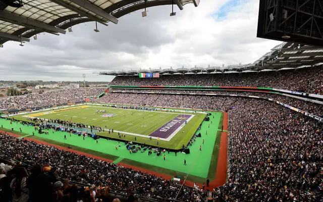 A general view of Croke Park during the 2025 NFL International Game between the Pittsburgh Steelers and the Minnesota Vikings