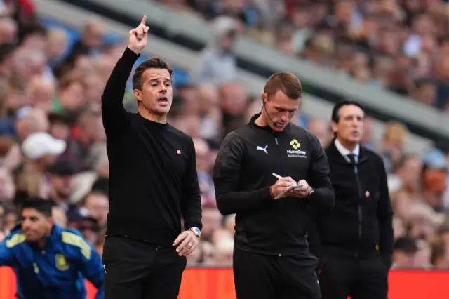 Marco Silva reacts at Villa Park