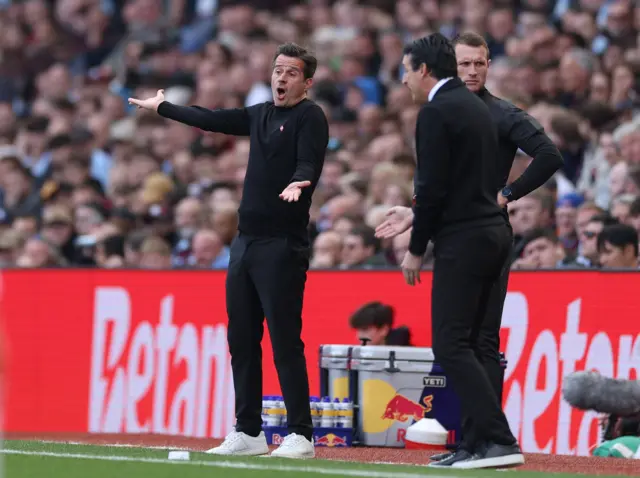 Marco Silva reacts at Villa Park