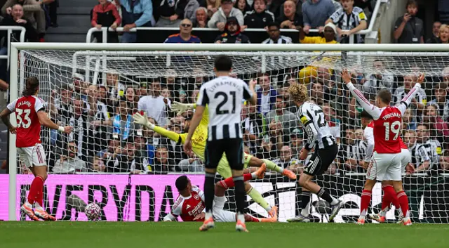 Newcastle United's Nick Woltemade scores the opening goal
