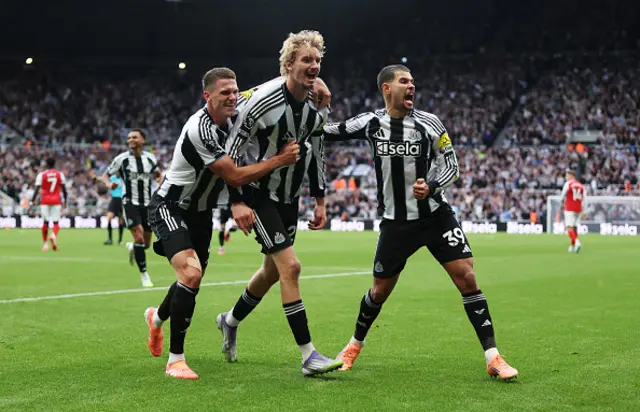 Nick Woltemade of Newcastle United celebrates