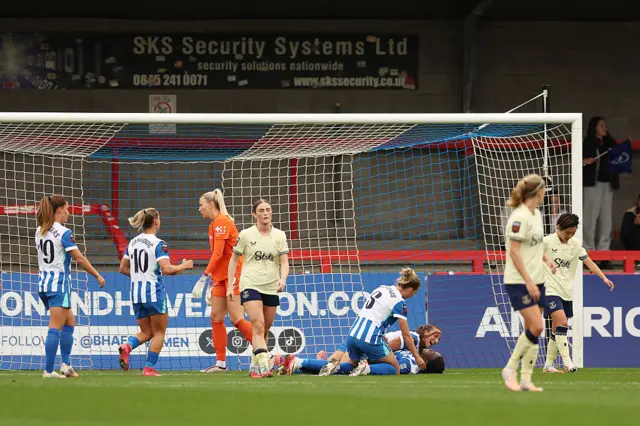 Michelle Agyemang of Brighton & Hove Albion celebrates scoring her team's first goal