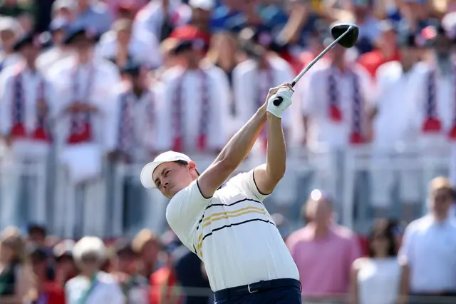 Matt Fitzpatrick in the Sunday Singles on day three of the 2025 Ryder Cup