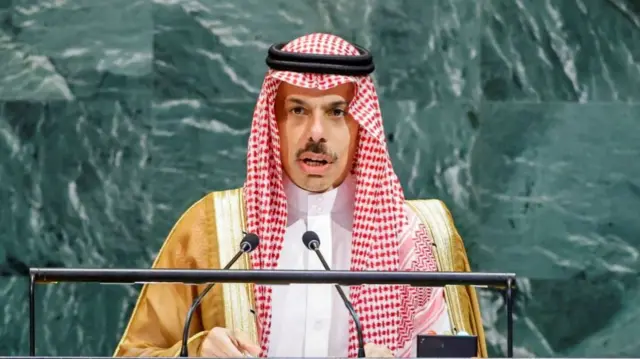 Saudi Arabia's Foreign Minister Prince Faisal bin Farhan Al-Saud