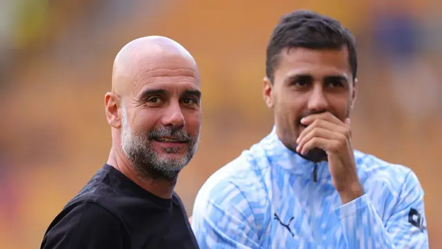 Josep 'Pep' Guardiola, head coach of Manchester City,