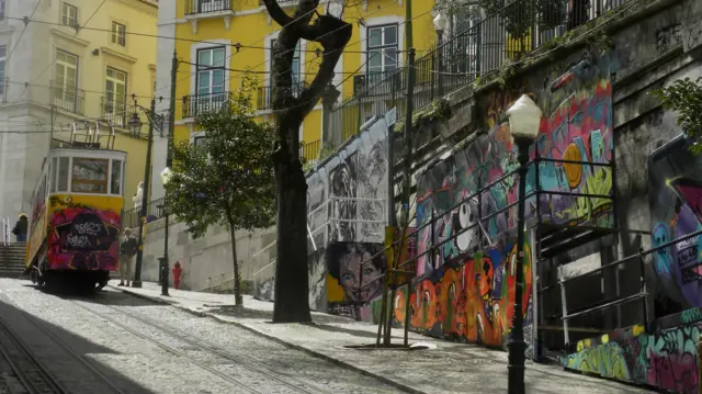 The funicular in Lisbon pictured in 2023