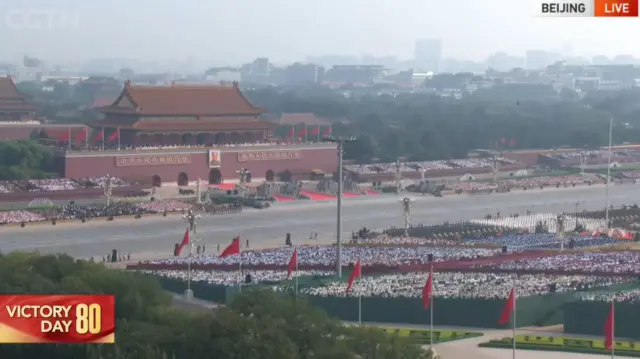 wide shot of Tiananmen square