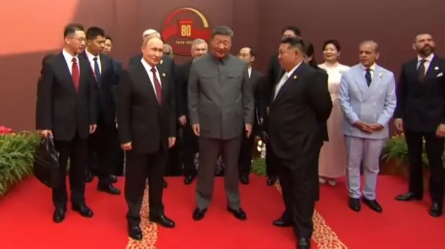 Putin Xi and Kim on the red carpet