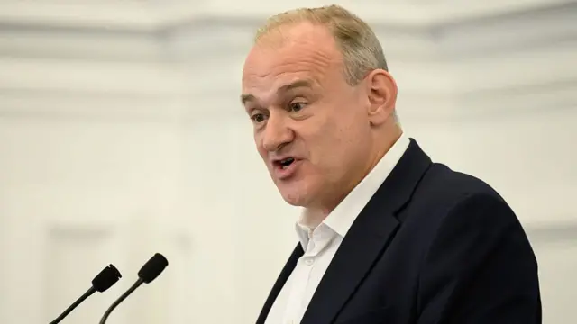 Ed Davey, Leader of the Liberal Democrats, delivers a speech on his party's plans for the economy at the Institute for Public Policy Research on July 16, 2025 in London, England.