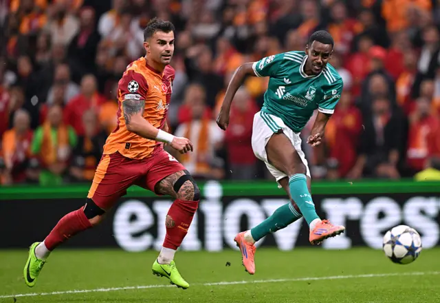 Alexander Isak playing for Liverpool