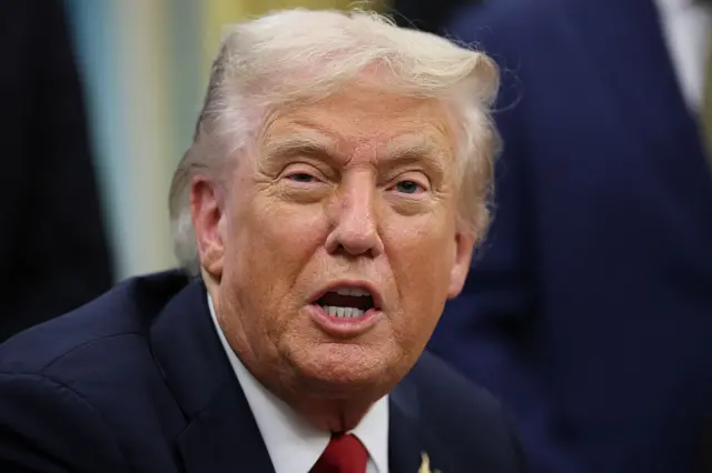 President Donald Trump speaks about ending childhood cancer in the Oval Office at the White House