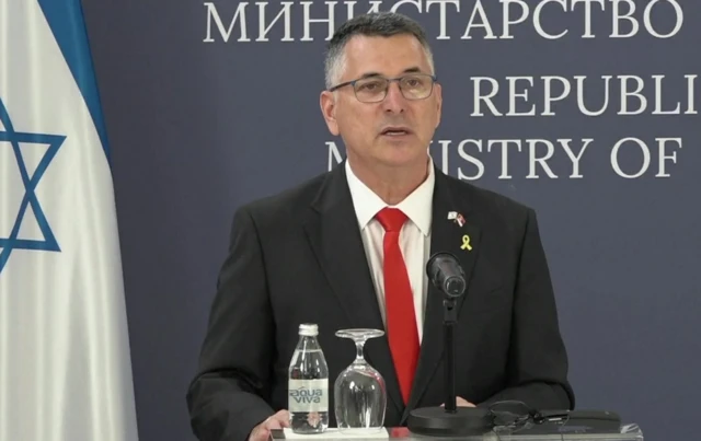 Israeli Foreign Minister Gideon Saar in Belgrade