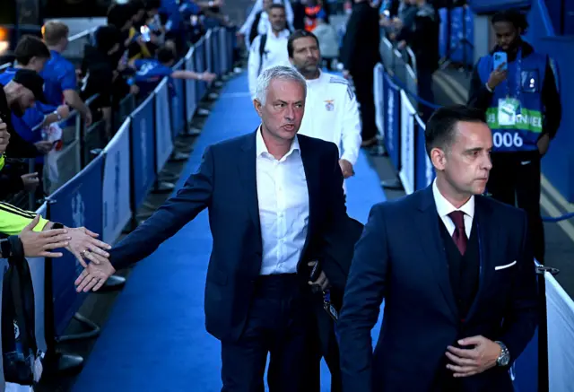 Jose Mourinho arriving at Stamford Bridge